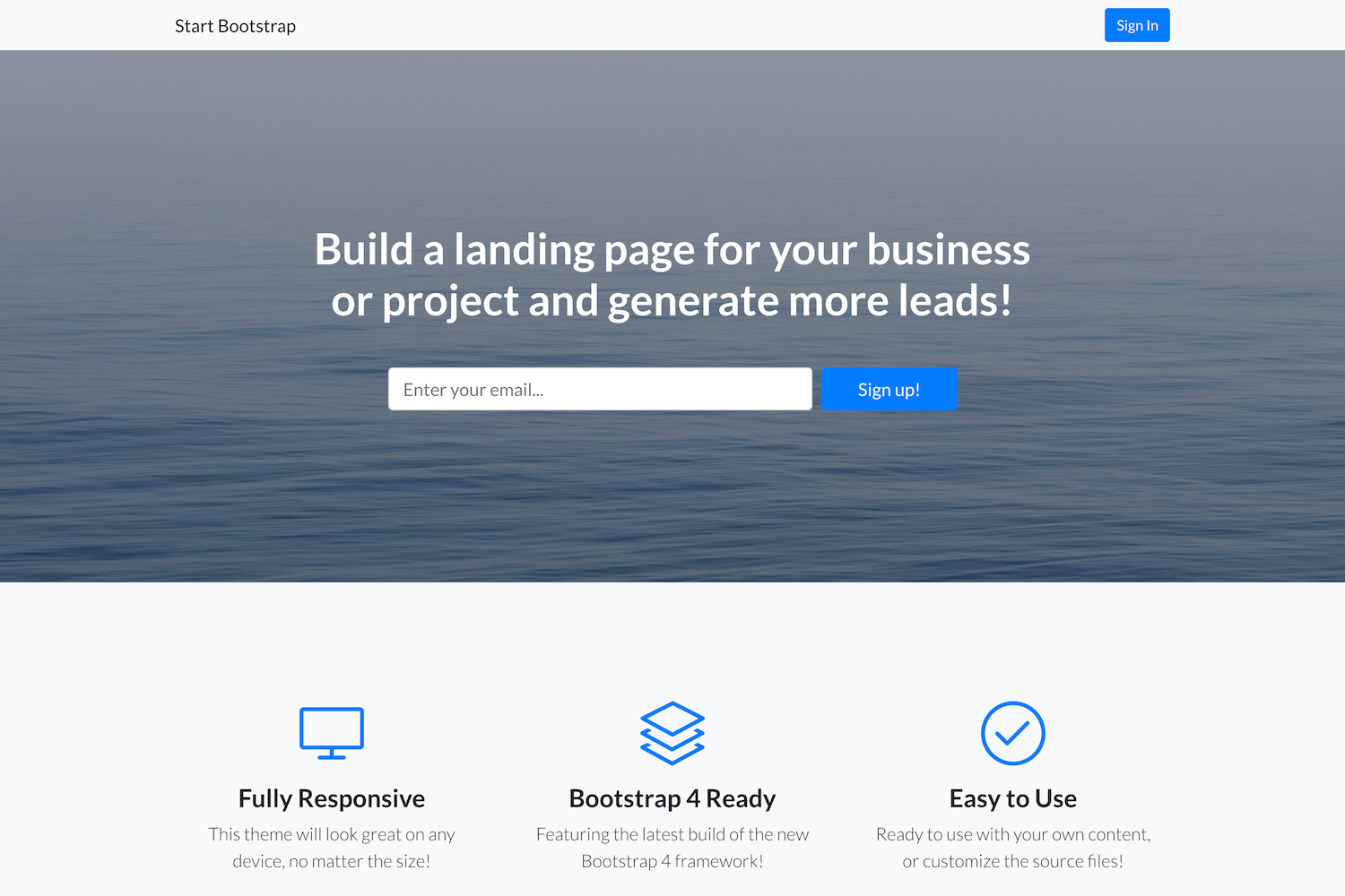 Landing Page StartBootstrap
