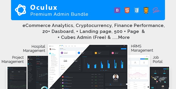  Oculux Mega Bundle - Responsive Admin Dashboard Template & ui kit 
