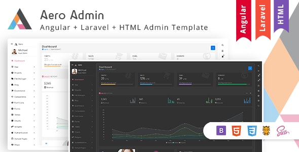 Aero - Bootstrap Admin Template with Laravel & Angular version